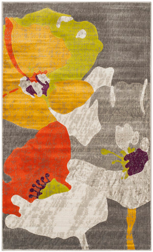 Safavieh Porcello Contemporary Turkish Area Rug With Abstract Botanic Motifs For Stylish Home Decor Update Dark Grey ,Ivory Polypropylene Pile Prl7731d-4