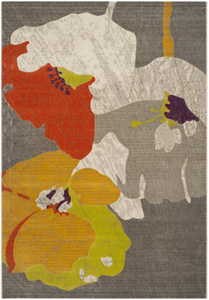 Safavieh Porcello Abstract Dark Grey & Ivory Area Rug - 5'2" X 7'6" - Modern Power-loomed Design In Turkey Dark Grey ,Ivory Polypropylene Pile Prl7731d-5