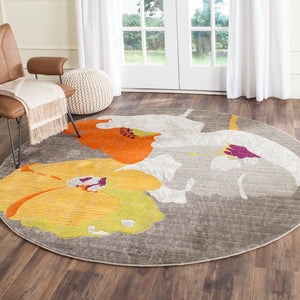 Safavieh Porcello Contemporary Turkish Area Rug With Abstract Botanic Motifs For Stylish Home Decor Update Dark Grey ,Ivory Polypropylene Pile Prl7731d-4