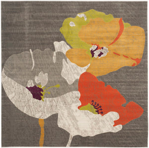 Safavieh Porcello Contemporary Turkish Area Rug With Abstract Botanic Motifs For Stylish Home Decor Update Dark Grey ,Ivory Polypropylene Pile Prl7731d-4