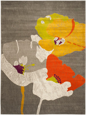 Safavieh Porcello Contemporary Turkish Area Rug With Abstract Botanic Motifs For Stylish Home Decor Update Dark Grey ,Ivory Polypropylene Pile Prl7731d-4