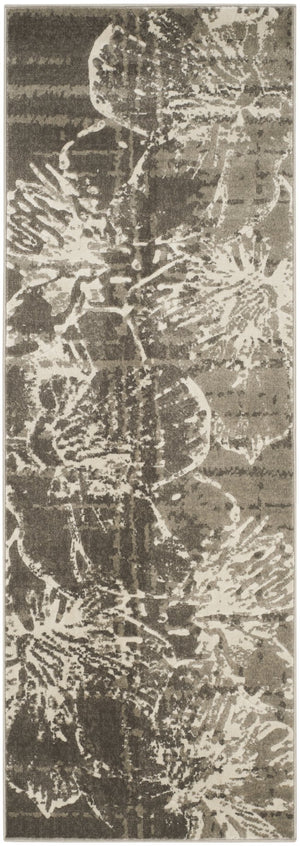 Safavieh Porcello Contemporary Runner Rug - Stylish Abstract Design For Hallways And Kitchens, Durable Elegance Grey ,Dark Grey Polypropylene Pile Prl7732a-27