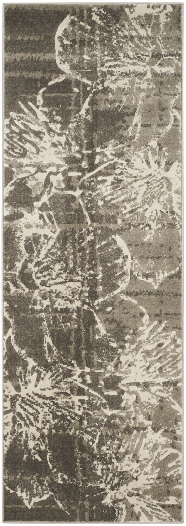 Safavieh Porcello Contemporary Runner Rug - Stylish Abstract Design For Hallways And Kitchens, Durable Elegance Grey ,Dark Grey Polypropylene Pile Prl7732a-27