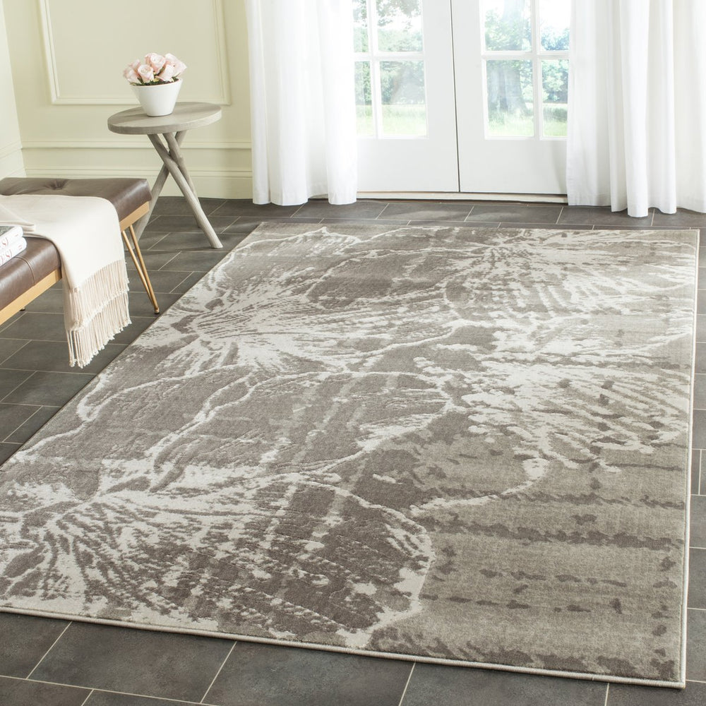 Safavieh Porcello Contemporary Runner Rug - Stylish Abstract Design For Hallways And Kitchens, Durable Elegance Grey ,Dark Grey Polypropylene Pile Prl7732a-5