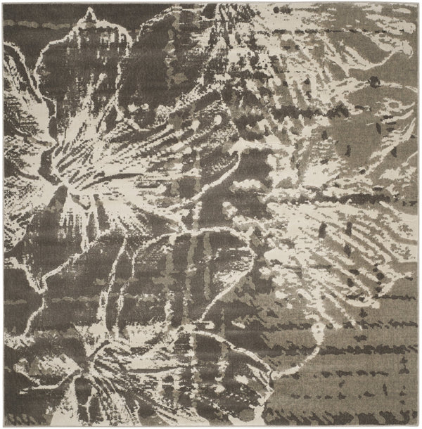 Safavieh Porcello Contemporary Runner Rug - Stylish Abstract Design For Hallways And Kitchens, Durable Elegance Grey ,Dark Grey Polypropylene Pile Prl7732a-7sq