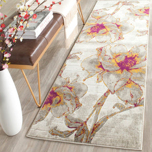 Safavieh Porcello Contemporary Floral Area Rug - Elegant Design, Durable Craftsmanship For Modern Spaces Ivory ,Grey Polypropylene Pile Prl7733e-4