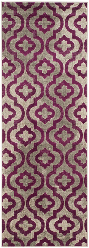 Safavieh Porcello Elegant Power-loomed Rug With Geometric Patterns For Modern Home Décor And Comfort Light Grey ,Purple Polypropylene Pile Prl7734b-29