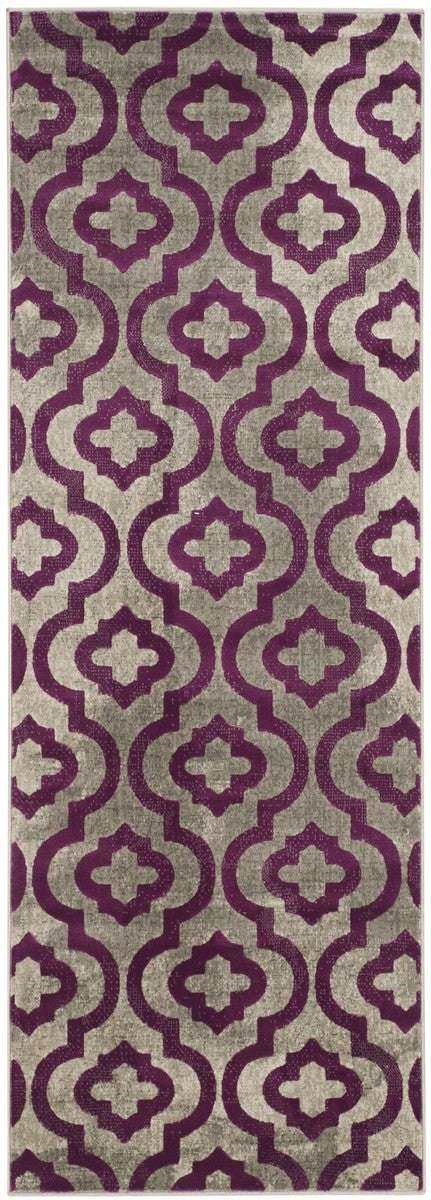 Safavieh Porcello 7734 Power Loomed Contemporary Rug Light Grey / Purple PRL7734B-4