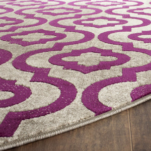 Safavieh Porcello 7734 Power Loomed Contemporary Rug Light Grey / Purple PRL7734B-4