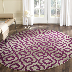 Safavieh Porcello 7734 Power Loomed Contemporary Rug Light Grey / Purple PRL7734B-4