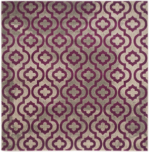 Safavieh Porcello Elegant Power-loomed Rug With Geometric Patterns For Modern Home Décor And Comfort Light Grey ,Purple Polypropylene Pile Prl7734b-29