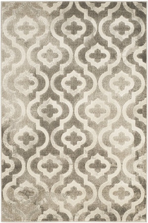 Safavieh Porcello Contemporary Runner Rug In Elegant Light Grey And Purple Geometric Design For Home Decor Grey ,Ivory Polypropylene Pile Prl7734e-3