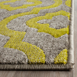 Safavieh Porcello Elegant Power-loomed Rug With Geometric Patterns For Modern Home Décor And Comfort Light Grey ,Green Polypropylene Pile Prl7734g-4