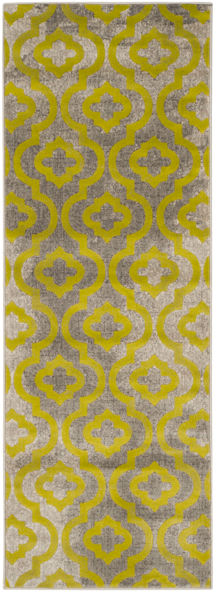Safavieh Porcello Elegant Power-loomed Rug With Geometric Patterns For Modern Home Décor And Comfort Light Grey ,Green Polypropylene Pile Prl7734g-4