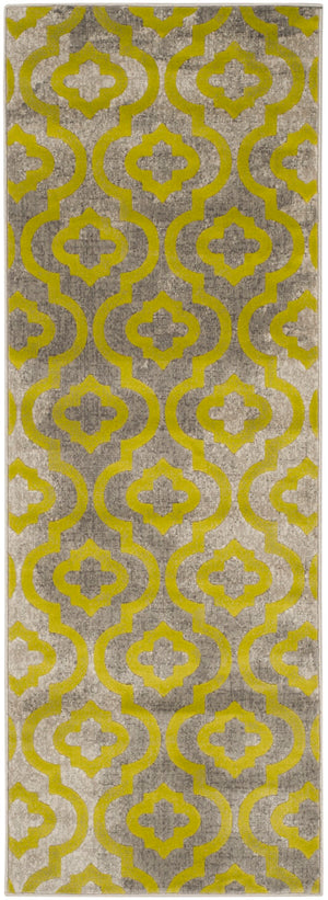 Safavieh Porcello Elegant Power-loomed Rug With Geometric Patterns For Modern Home Décor And Comfort Light Grey ,Green Polypropylene Pile Prl7734g-4