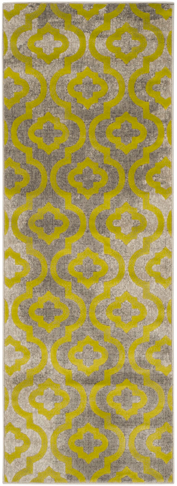 Safavieh Porcello Elegant Power-loomed Rug With Geometric Patterns For Modern Home Décor And Comfort Light Grey ,Green Polypropylene Pile Prl7734g-4