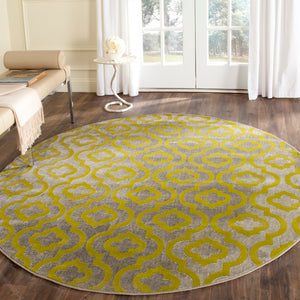 Safavieh Porcello Elegant Power-loomed Rug With Geometric Patterns For Modern Home Décor And Comfort Light Grey ,Green Polypropylene Pile Prl7734g-4