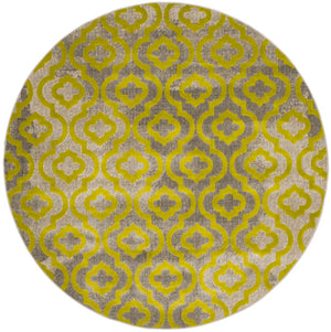 Safavieh Porcello Elegant Power-loomed Rug With Geometric Patterns For Modern Home Décor And Comfort Light Grey ,Green Polypropylene Pile Prl7734g-4
