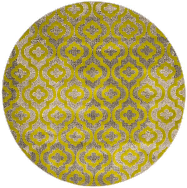 Safavieh Porcello Elegant Power-loomed Rug With Geometric Patterns For Modern Home Décor And Comfort Light Grey ,Green Polypropylene Pile Prl7734g-4