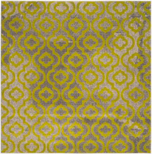Safavieh Porcello Elegant Power-loomed Rug With Geometric Patterns For Modern Home Décor And Comfort Light Grey ,Green Polypropylene Pile Prl7734g-4