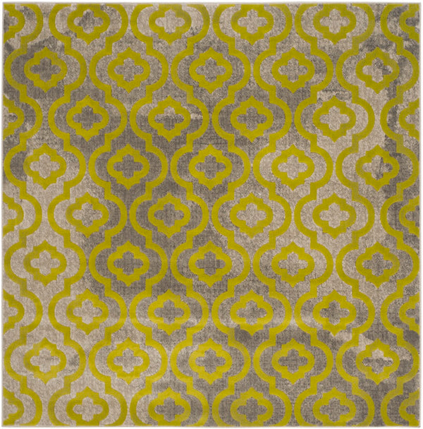 Safavieh Porcello Elegant Power-loomed Rug With Geometric Patterns For Modern Home Décor And Comfort Light Grey ,Green Polypropylene Pile Prl7734g-4