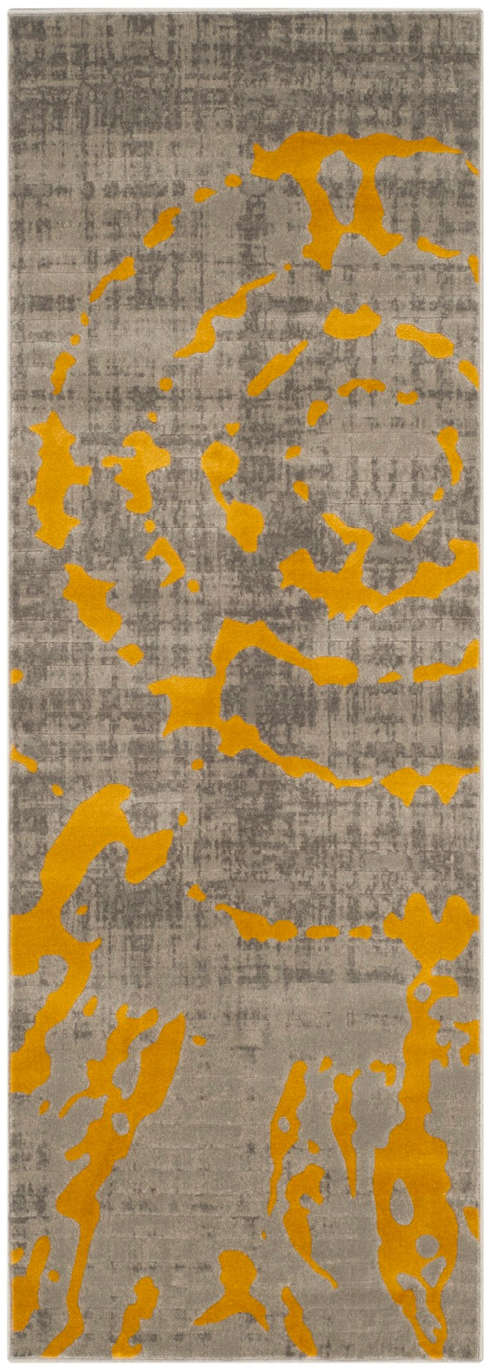 Safavieh Porcello Contemporary Area Rug - Elegant Light Grey With Yellow Abstract Design For Modern Spaces Light Grey ,Yellow Polypropylene Pile Prl7735c-4