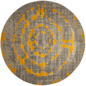 Safavieh Porcello Contemporary Area Rug - Elegant Light Grey With Yellow Abstract Design For Modern Spaces Light Grey ,Yellow Polypropylene Pile Prl7735c-4