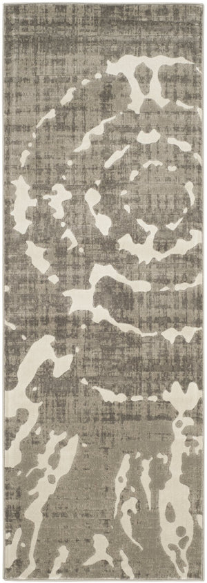 Safavieh Porcello Contemporary Area Rug - Stylish 3' X 5' Design With Abstract Purple Splash For Modern Homes Grey ,Ivory Polypropylene Pile Prl7735e-27