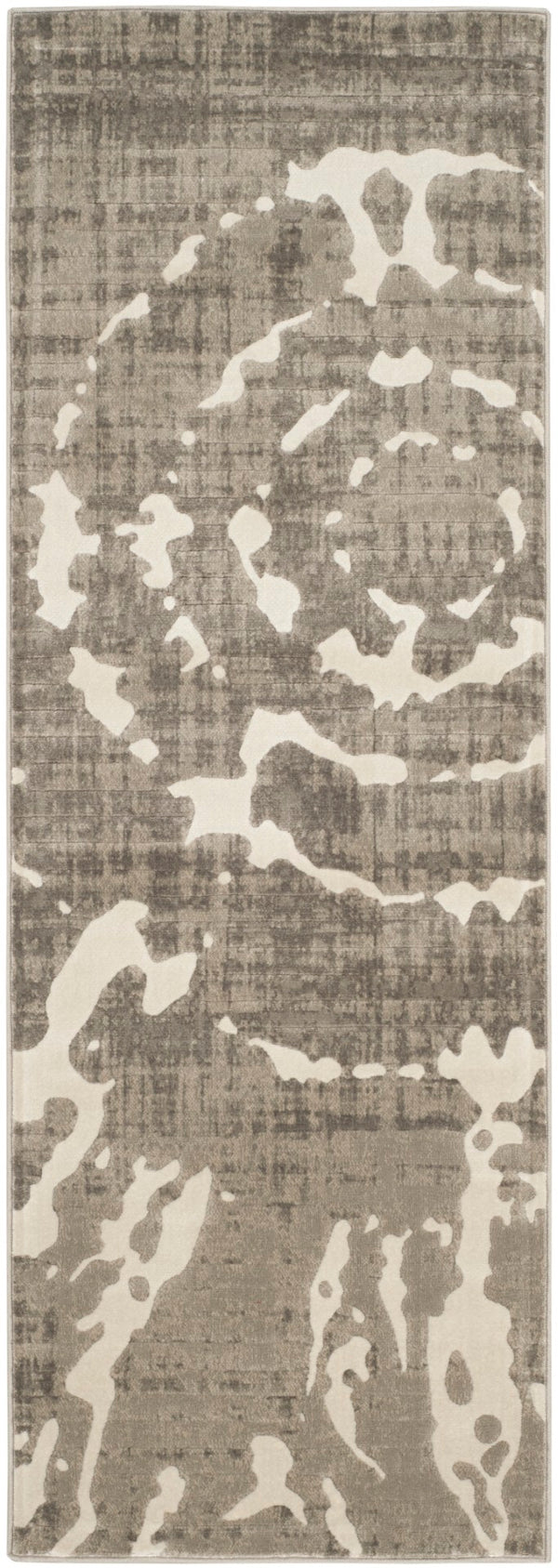 Safavieh Porcello Contemporary Area Rug - Elegant Light Grey With Yellow Abstract Design For Modern Spaces Grey ,Ivory Polypropylene Pile Prl7735e-3