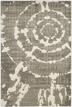 Safavieh Porcello Contemporary Area Rug - Stylish 3' X 5' Design With Abstract Purple Splash For Modern Homes Grey ,Ivory Polypropylene Pile Prl7735e-4