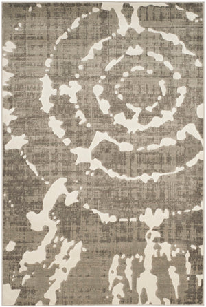 Safavieh Porcello Contemporary Area Rug - Elegant Light Grey With Yellow Abstract Design For Modern Spaces Grey ,Ivory Polypropylene Pile Prl7735e-3