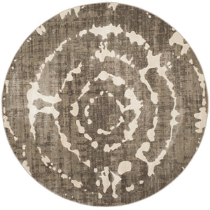 Safavieh Porcello Contemporary Area Rug - Elegant Light Grey With Yellow Abstract Design For Modern Spaces Grey ,Ivory Polypropylene Pile Prl7735e-3