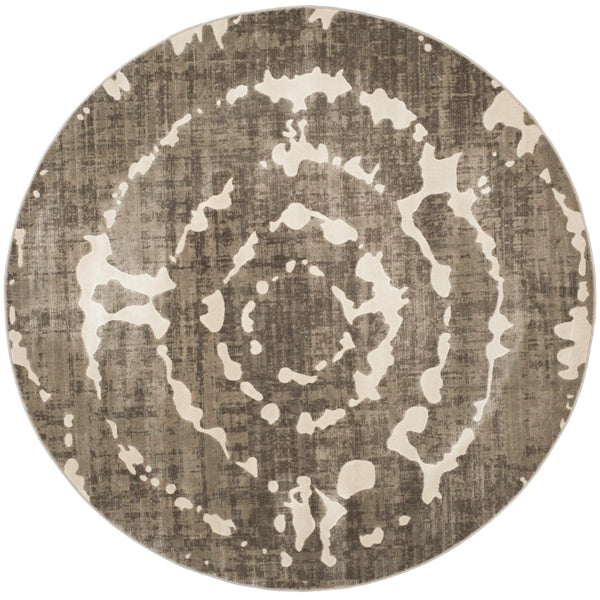 Safavieh Porcello Contemporary Area Rug - Elegant Light Grey With Yellow Abstract Design For Modern Spaces Grey ,Ivory Polypropylene Pile Prl7735e-3