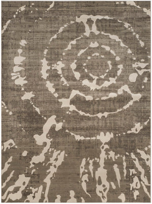 Safavieh Porcello Contemporary Area Rug - Elegant Light Grey With Yellow Abstract Design For Modern Spaces Grey ,Ivory Polypropylene Pile Prl7735e-3