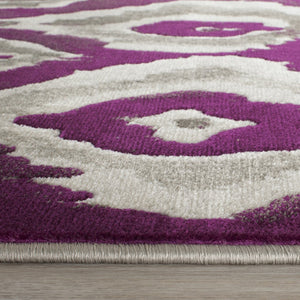 Safavieh Porcello Contemporary Area Rug Runner - Elegant Turkish Craftsmanship For Stylish Hallways & Corridors Ivory ,Purple Polypropylene Pile Prl7736b-27