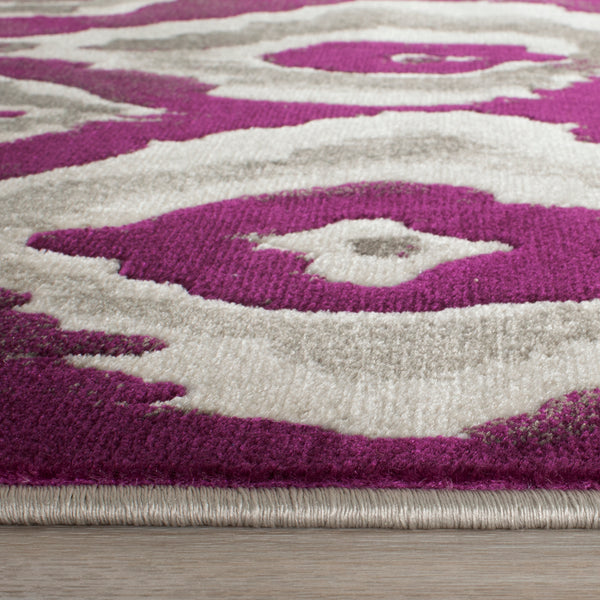 Safavieh Porcello Chic Contemporary Area Rug - Stylish Modern Pattern For Sophisticated Home Decor Ivory ,Purple Polypropylene Pile Prl7736b-4