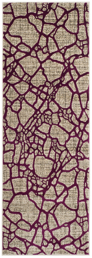 Safavieh Porcello Contemporary Area Rug In Elegant Purple And Grey - Modern Design For Any Room Decor Light Grey ,Purple Polypropylene Pile Prl7737b-4