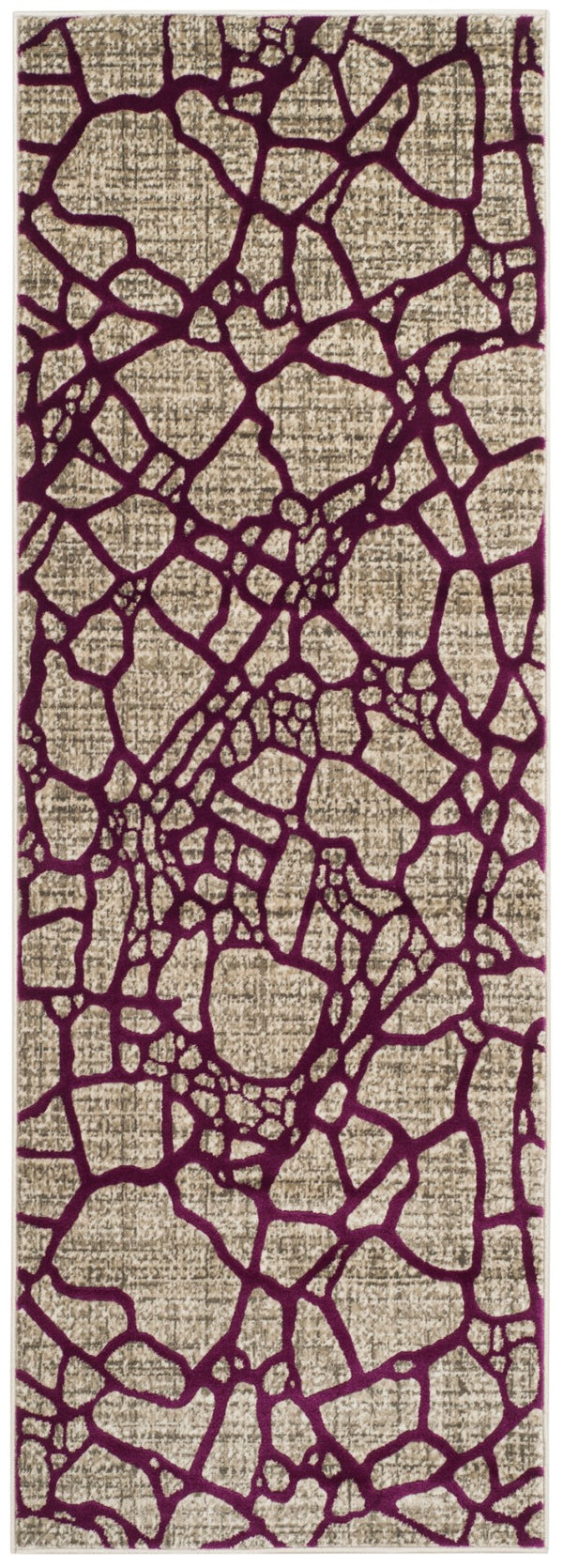 Safavieh Porcello Contemporary Area Rug In Elegant Purple And Grey - Modern Design For Any Room Decor Light Grey ,Purple Polypropylene Pile Prl7737b-4