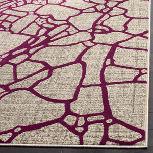 Safavieh Porcello Contemporary Area Rug In Elegant Purple And Grey - Modern Design For Any Room Decor Light Grey ,Purple Polypropylene Pile Prl7737b-4
