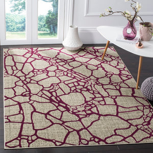 Safavieh Porcello Contemporary Area Rug In Elegant Purple And Grey - Modern Design For Any Room Decor Light Grey ,Purple Polypropylene Pile Prl7737b-4