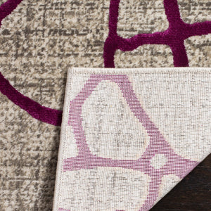 Safavieh Porcello Contemporary Area Rug In Elegant Purple And Grey - Modern Design For Any Room Decor Light Grey ,Purple Polypropylene Pile Prl7737b-4