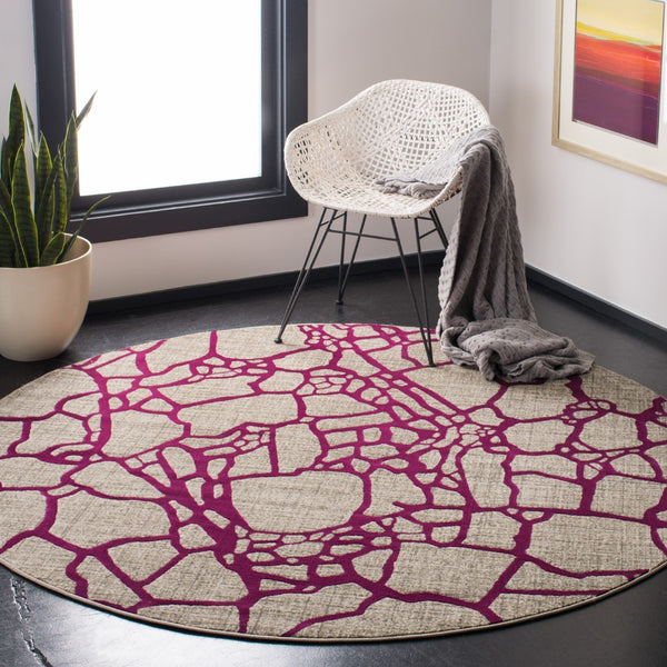 Safavieh Porcello Contemporary Area Rug In Elegant Purple And Grey - Modern Design For Any Room Decor Light Grey ,Purple Polypropylene Pile Prl7737b-4