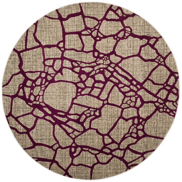 Safavieh Porcello Contemporary Area Rug In Elegant Purple And Grey - Modern Design For Any Room Decor Light Grey ,Purple Polypropylene Pile Prl7737b-4