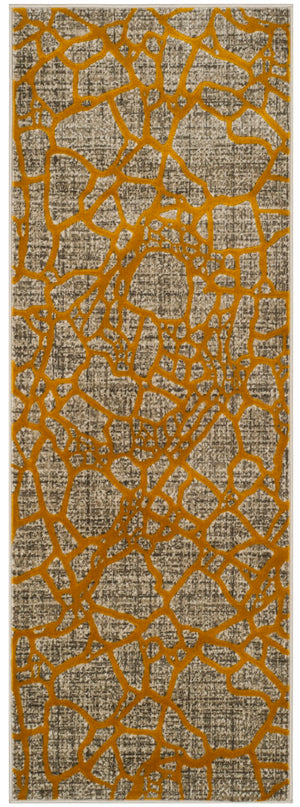 Safavieh Porcello Contemporary Area Rug In Elegant Purple And Grey - Modern Design For Any Room Decor Light Grey ,Yellow Polypropylene Pile Prl7737c-4