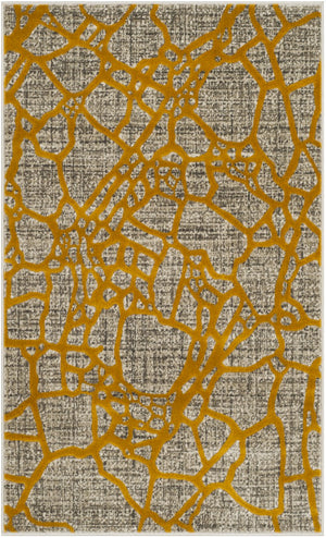 Safavieh Porcello Contemporary Runner Rug - Elegant Abstract Design In Sophisticated Colors For Any Space Light Grey ,Yellow Polypropylene Pile Prl7737c-3