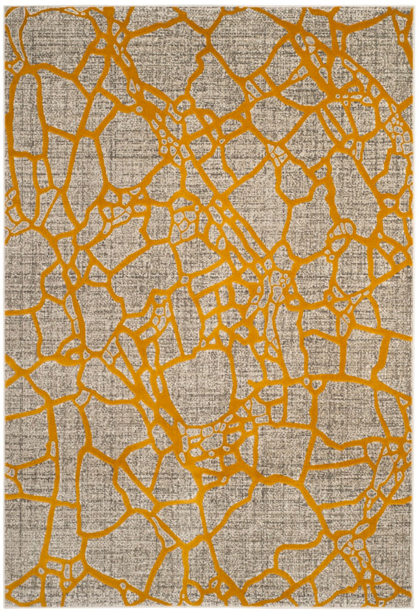 Safavieh Porcello Contemporary Area Rug In Elegant Purple And Grey - Modern Design For Any Room Decor Light Grey ,Yellow Polypropylene Pile Prl7737c-4