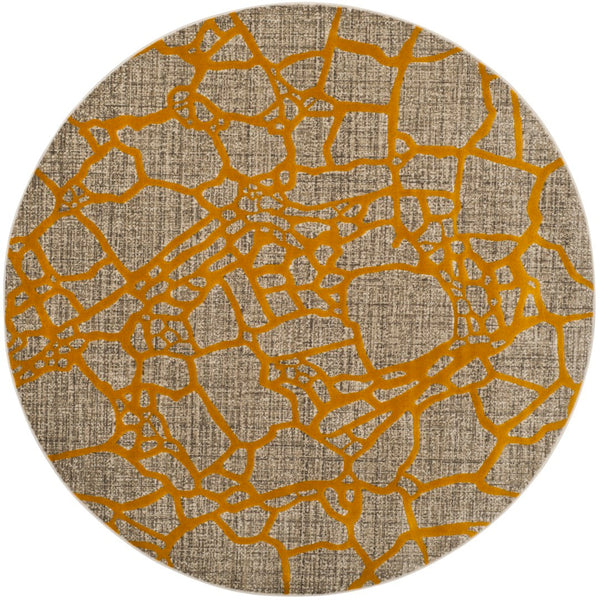 Safavieh Porcello Contemporary Area Rug In Elegant Purple And Grey - Modern Design For Any Room Decor Light Grey ,Yellow Polypropylene Pile Prl7737c-4