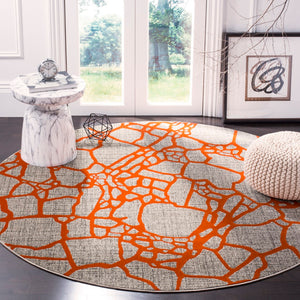 Safavieh Porcello Contemporary Area Rug In Elegant Purple And Grey - Modern Design For Any Room Decor Light Grey ,Orange Polypropylene Pile Prl7737f-4