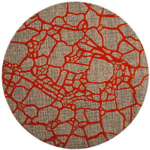 Safavieh Porcello Contemporary Area Rug In Elegant Purple And Grey - Modern Design For Any Room Decor Light Grey ,Orange Polypropylene Pile Prl7737f-4