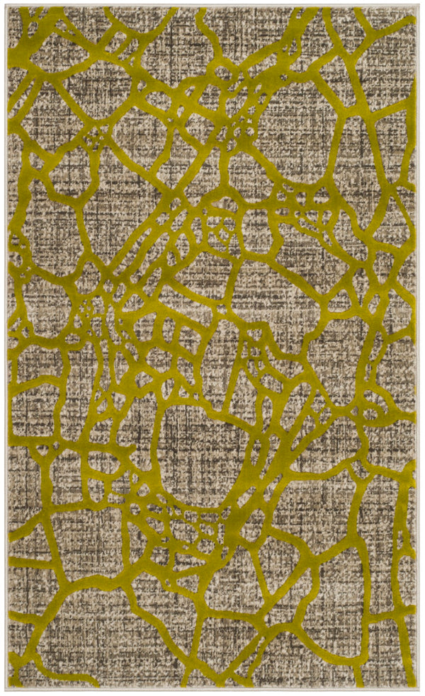 Safavieh Porcello Contemporary Area Rug In Elegant Purple And Grey - Modern Design For Any Room Decor Light Grey ,Green Polypropylene Pile Prl7737g-4